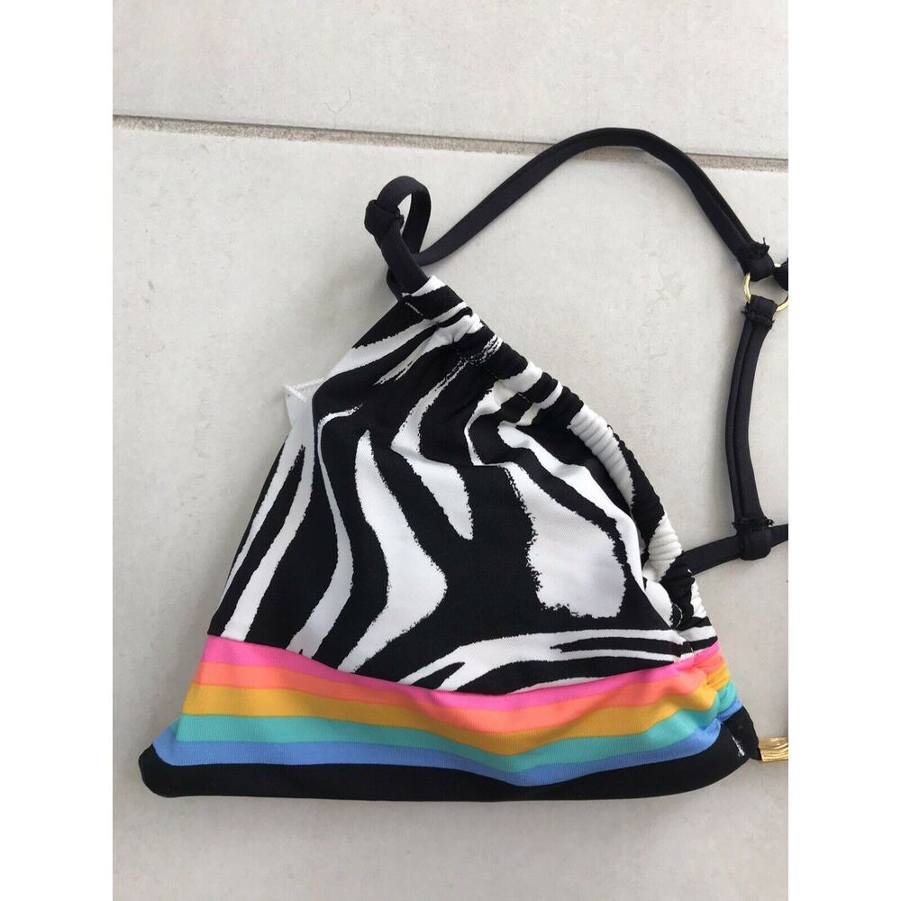 Sunshine 79 Psychedelic Zebra Triangle Top String Bikini Set - Picture 3 of 12